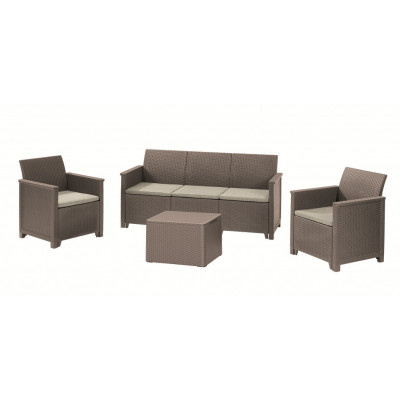 Keter zahradní set Elodie 3 cappuccino s úložným stolem